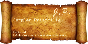 Jergler Priszcilla névjegykártya